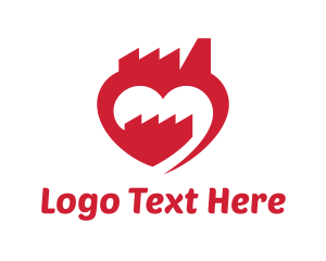 Red Heart - Love Dating Factory logo design