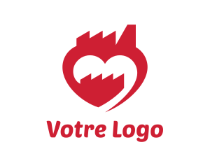 Red Building - Love Dating Factory logo design