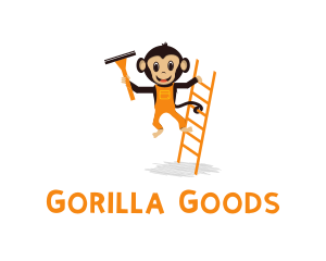 Ladder & Monkey Cartoon logo design