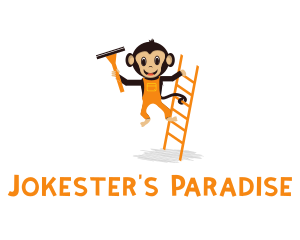 Ladder & Monkey Cartoon logo design