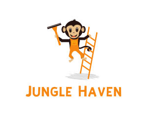 Ladder & Monkey Cartoon logo design