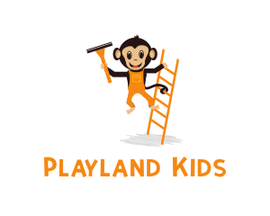 Ladder & Monkey Cartoon logo design