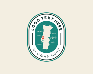 Geography - Portugal Country Map logo design