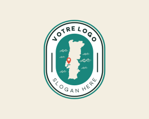 Portugal Country Map Logo