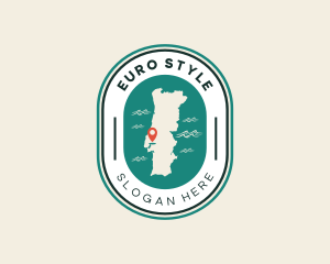 Europe - Portugal Europe Map logo design