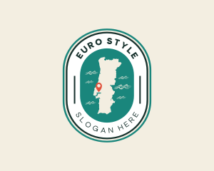 Portugal Europe Map logo design