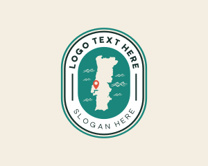 Pin Locator - Portugal Country Map logo design