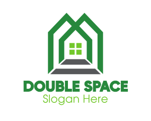 Duplex - Green Shape House logo design