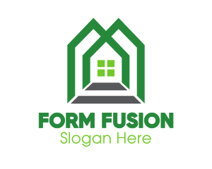 Shape - Green Shape House logo design