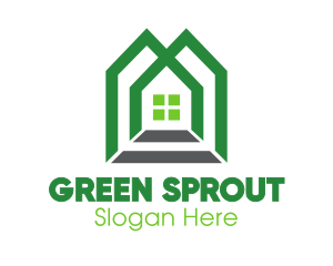 Green Shape House logo design