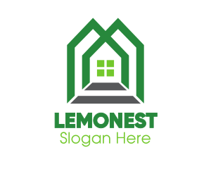 Land - Green Shape House logo design