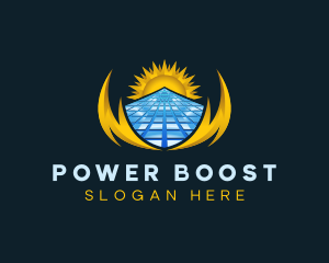 Solar Power Electricity logo design