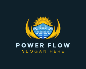 Solar Power Electricity logo design