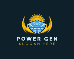 Solar Power Electricity logo design