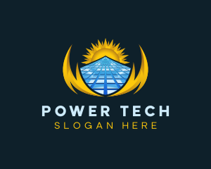 Solar Power Electricity logo design