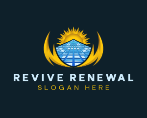 Solar Power Electricity logo design