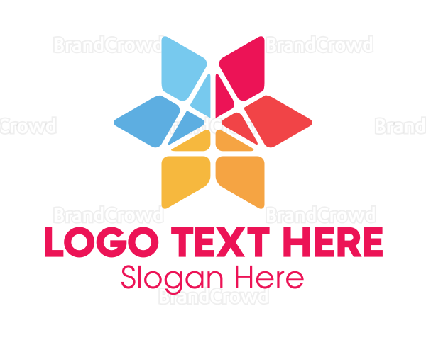Colorful Triangular Flower Logo