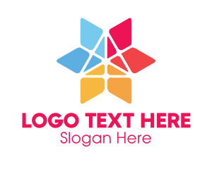 Flower - Colorful Triangular Flower logo design