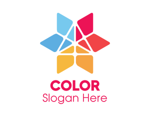 Colorful Triangular Flower logo design