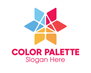 Colorful Triangular Flower logo design