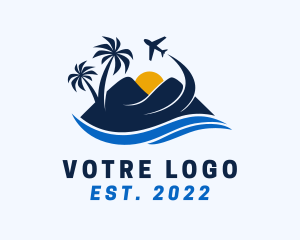 Hill - Summer Ocean Mountain logo design