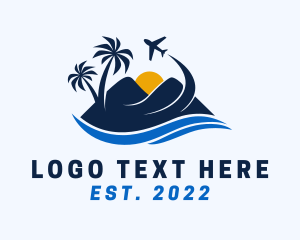 Hawaii - Summer Ocean Mountain logo design