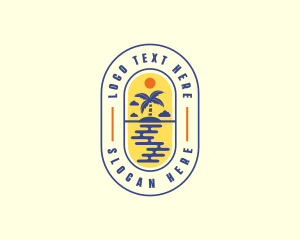 Beach - Tropical Island Holiday logo design