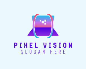 Laptop Pixel Orbit logo design