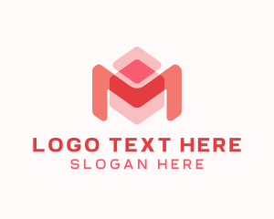 Formation - Cube Geometric Letter M logo design