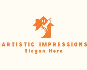 House Paint Brush logo design