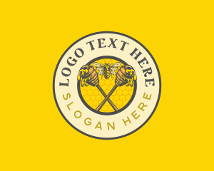 Vintage - Organic Honey Bee logo design