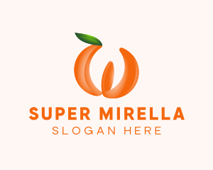 Vegan - Orange Fruit Business logo design