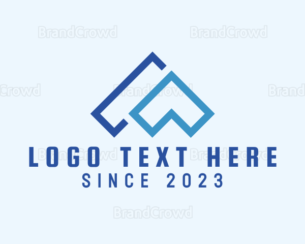 Geometric Roofing Contractor Logo