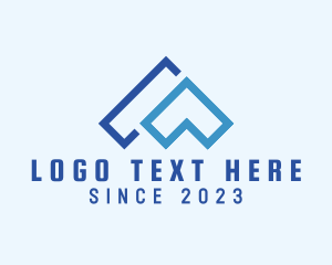 Negative Space - Geometric Roofing Contractor logo design
