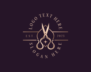 Beauty - Elegant Scissors Shears logo design