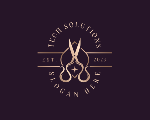Elegant Scissors Shears Logo