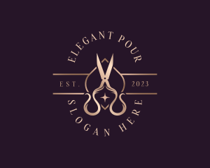 Elegant Scissors Shears logo design