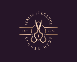 Elegant Scissors Shears logo design