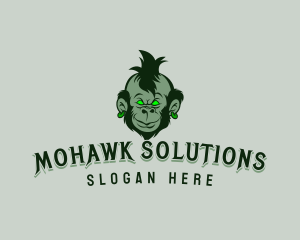 Mohawk - Punk Mohawk Monkey logo design