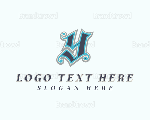 Medieval Gothic Brand Letter Y Logo