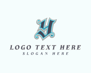Tattoo Artist - Medieval Gothic Brand Letter Y logo design