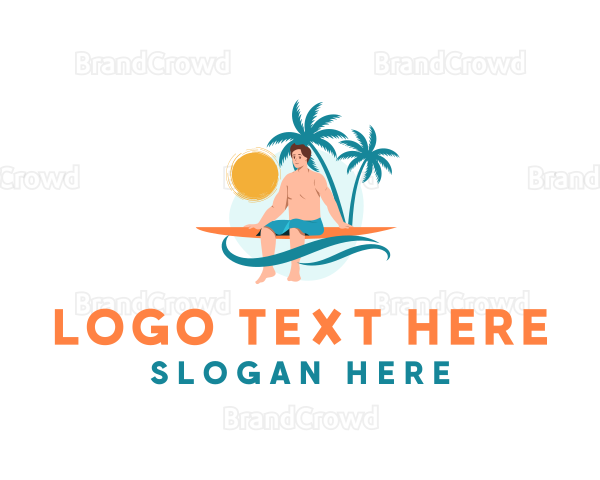 Ocean Beach Surfer Logo