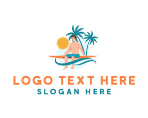 Vacation - Ocean Beach Surfer logo design