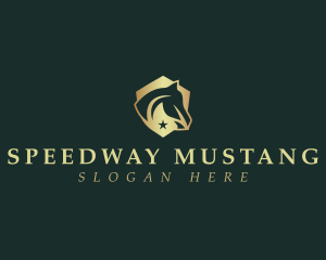 Mustang - Shield Equine Horse logo design