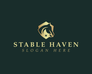 Shield Equine Horse logo design