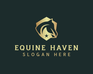 Shield Equine Horse logo design