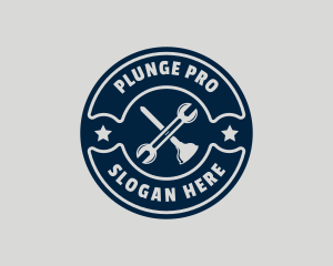 Plunger - Wrench Plunger Repair logo design