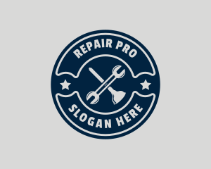 Wrench Plunger Repair logo design