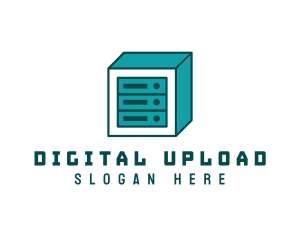 Upload - Online Server Cube logo design