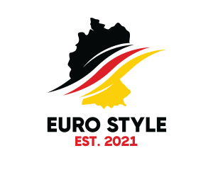 Europe - Germany Flag Map logo design